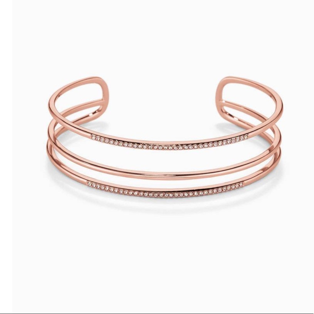 NWT Pave Open Bar Cuff in Color Rose Gold